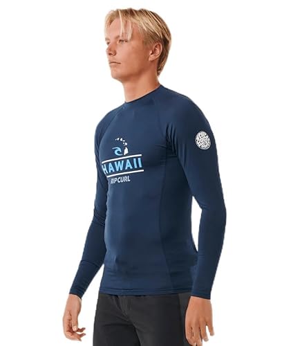 Rip Curl Herren Hawaii UPF 50+ Performance Long Sleeve Rashguard Rash-Guard-Shirt, Dunkles Marineblau, M von Rip Curl