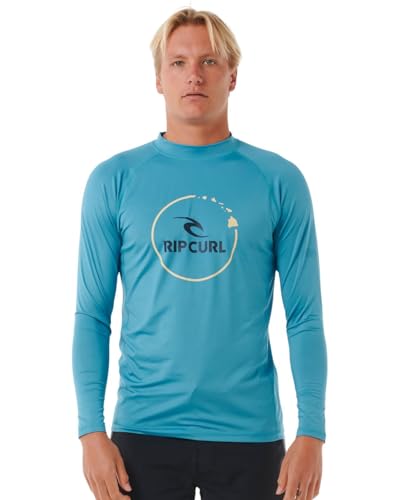 Rip Curl Herren Island Vibe UPF 50 Long Sleeve Rashguard Rash-Guard-Shirt, Meer, XXL von Rip Curl