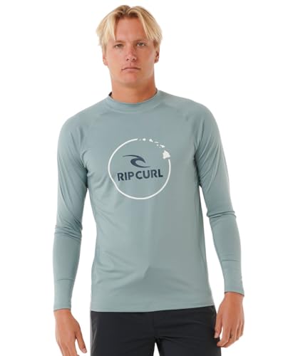 Rip Curl Herren Island Vibe UPF 50 Long Sleeve Rashguard Rash-Guard-Shirt, Mineral, blau, XXL von Rip Curl