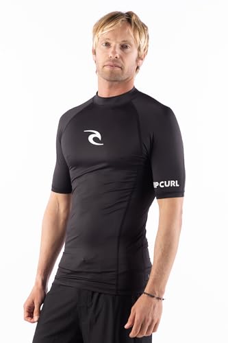 Rip Curl Herren Kurzarm-Rashguard - UPF 50+ Sonnenschutz, Enganliegendes Surfshirt von Rip Curl