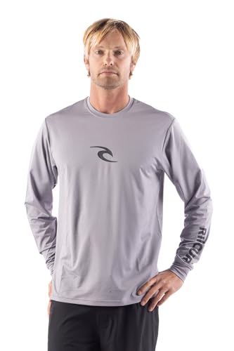Rip Curl Herren Long Sleeve Rashguard-UPF 50+ Sun Protection Surf, Loose Fit Vest Rash-Guard-Shirt, Grau meliert, XL Rip Curl Herren Long Sleeve Rashguard-UPF 50+ Sun Protection Surf, Loose Fit Vest Rash-Guard-Shirt, Grau meliert, XL von Rip Curl