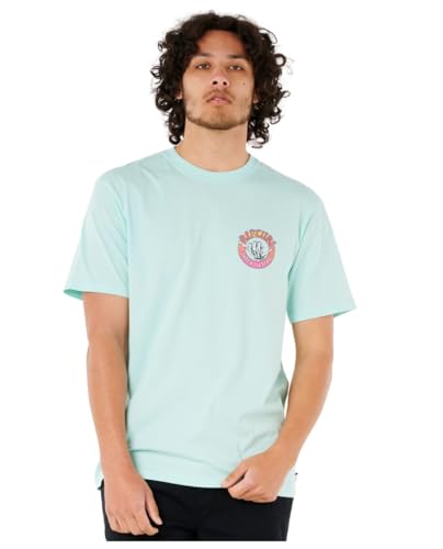 Rip Curl Herren Relaxed Fit Logo Crew T-Shirt, Light Aqua Shred, L von Rip Curl