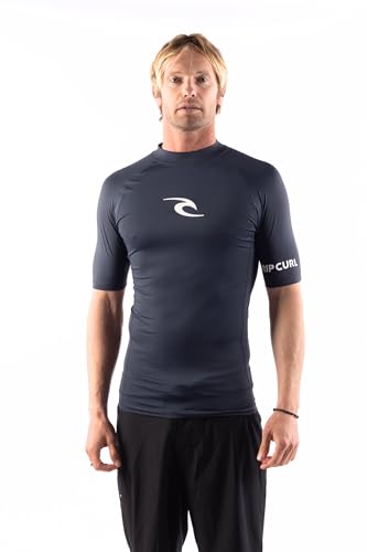 Rip Curl Herren Short Sleeve Rashguard-UPF 50+ Sun Protection Surf, Tight Fit Vest Rash-Guard-Shirt, Standard, L von Rip Curl
