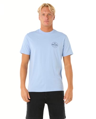 Rip Curl Herren-T-Shirt, kurzärmelig, Rundhalsausschnitt, Normale Passform, Eisblaue Heftklammer, L von Rip Curl