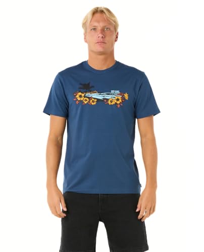 Rip Curl Herren-T-Shirt, kurzärmelig, Rundhalsausschnitt, Normale Passform, Washed Navy Surf Paradise, Mittel von Rip Curl