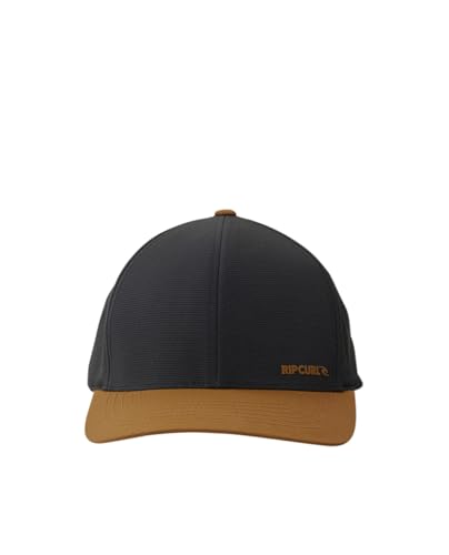 Rip Curl Herren Vaporcool Flexfit Baseball Hat Baseballkappe, Schwarz/Hellbraun, Einheitsgröße von Rip Curl