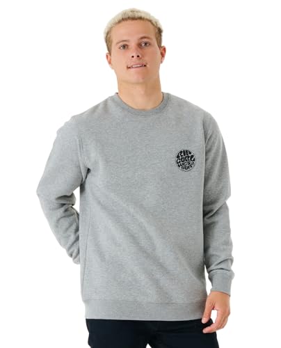 Rip Curl Herren Wettie Icon Long Sleeve Crew Sweatshirt, Grau Marle, X-Large von Rip Curl
