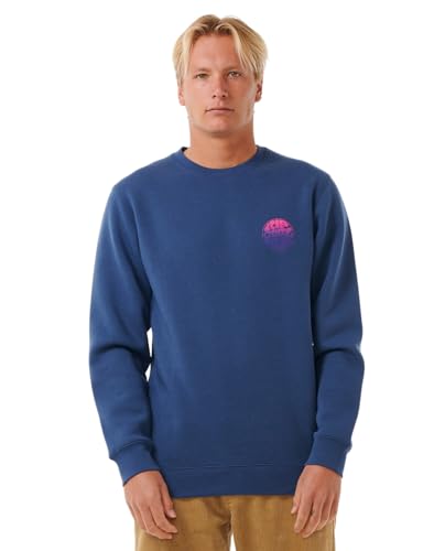 Rip Curl Herren Wettie Icon Long Sleeve Crew Sweatshirt, Verwaschenes Marineblau, Medium von Rip Curl