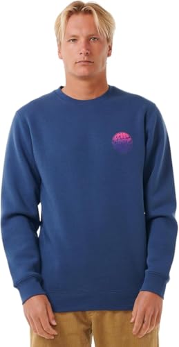 Rip Curl Herren Wettie Icon Long Sleeve Crew Sweatshirt, Verwaschenes Marineblau, X-Large von Rip Curl