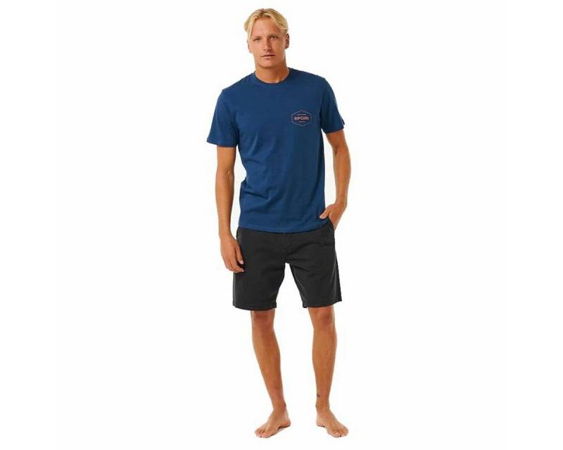 Rip Curl T-Shirt Herren Kurzarm-T-Shirt Rip Curl Stapler Blau von Rip Curl
