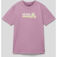 Rip Curl T-Shirt mit Label-Print in Mauve, Größe 164 von Rip Curl