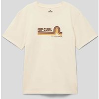 Rip Curl T-Shirt mit Label-Print in Offwhite, Größe 164 von Rip Curl