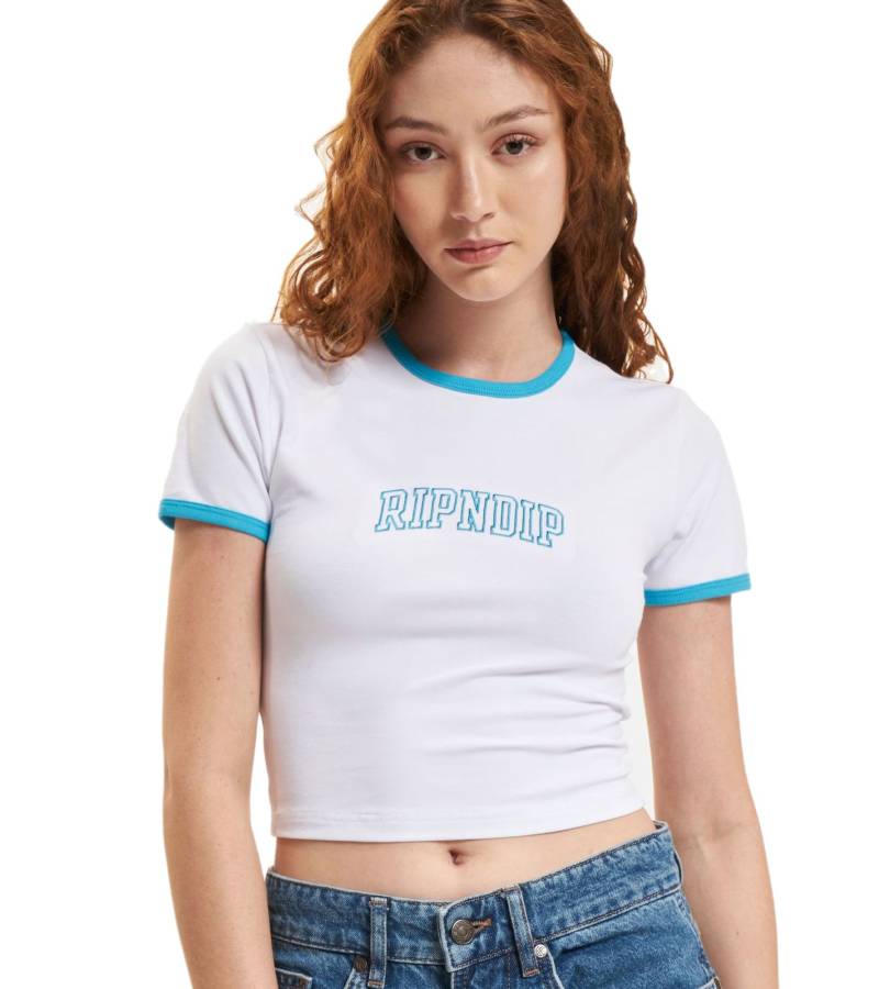 Rip N Dip Team Spirit Kurzes Ringer-T-Shirt weiß von Rip N Dip