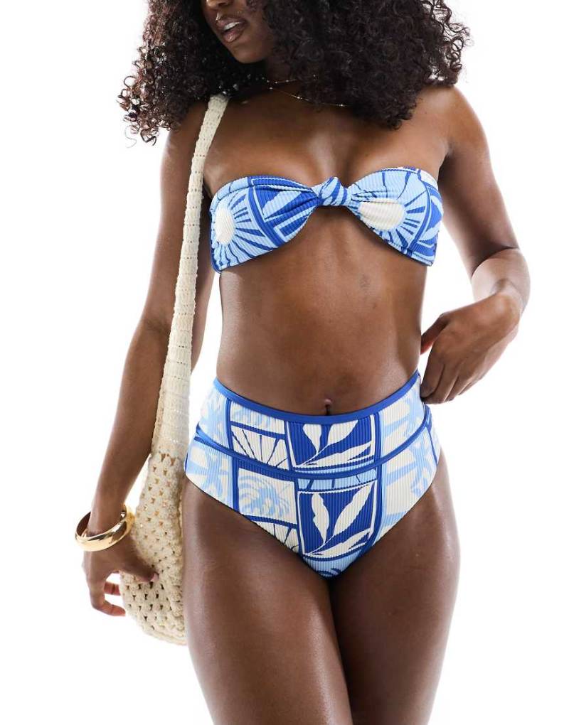 Ripcurl - Santorini Sun - Hoch tailliertes Bikinioberteil in Blau von Ripcurl