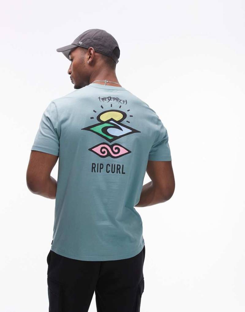 Ripcurl - Search - T-Shirt in blaue Lagune mit Markenlogo von Ripcurl