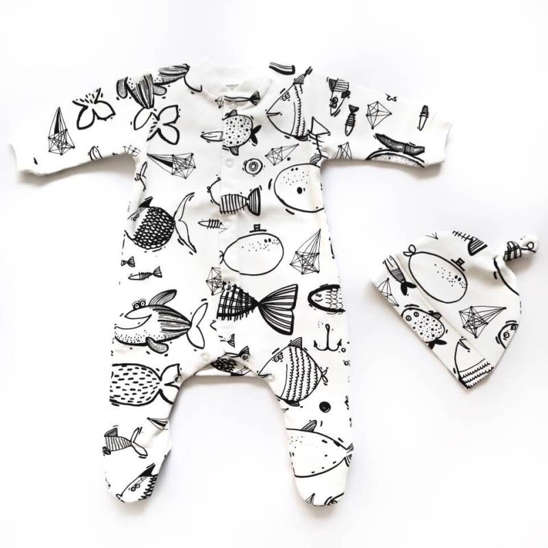 Fisch-Baby-Schlafanzüge, Baby-Einteiler, Baby-Schlafgeschirr Unisex Baby Kleidung Schwangere Mutter Geschenk Fisch, Neugeborene Nitschartigen Set von RipkaStore