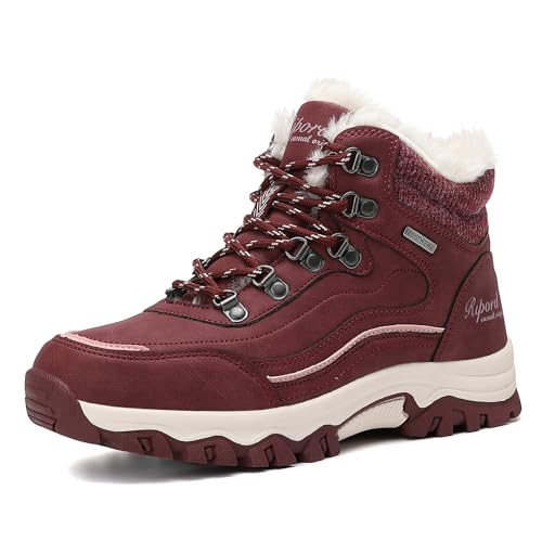 Ripord Damen Winterstiefel Warm Winterschuhe Trekking Wanderschuhe Schneestiefel für Damen Größe 36-41 von Ripord