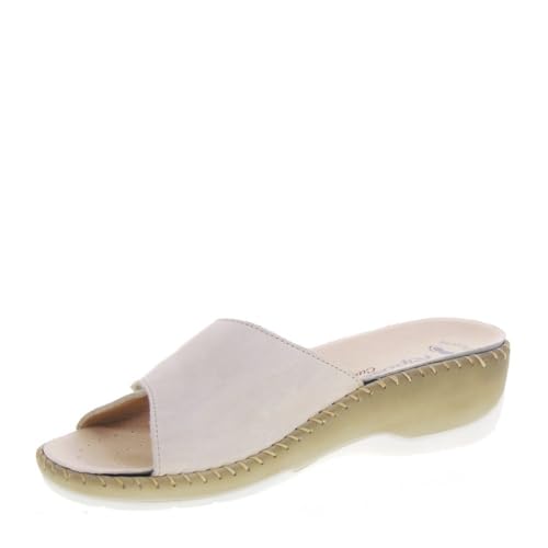 Riposella VIVW6431 Komfort-Sandalen für Damen, Viviana, Leder, Keilabsatz, 4 cm, Gummisohle, beige, 37 EU von Riposella