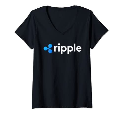 Damen Crypto XRP-Münzkryptowährungen mit Ripple-Logo T-Shirt mit V-Ausschnitt Damen Crypto XRP-Münzkryptowährungen mit Ripple-Logo T-Shirt mit V-Ausschnitt von Ripple To-The-Moon! Rocket Graphic XRP