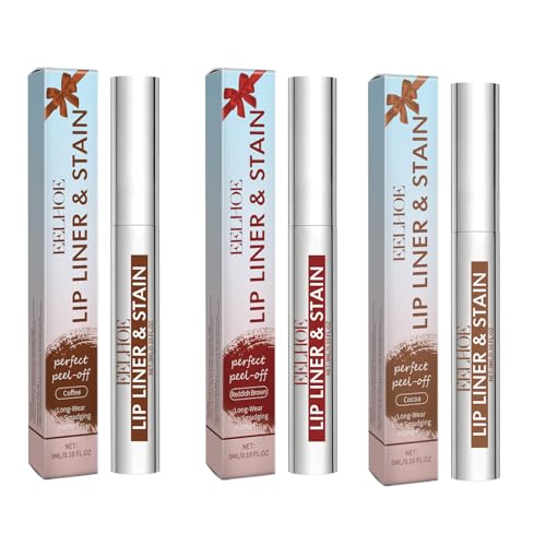 3 Stück Lip Liner, Peel Off Lip Stain Set, matter Lipgloss, langanhaltend, wasserfest, Make-up von nacktem Lippenstift für Frauen 3 Stück Lip Liner, Peel Off Lip Stain Set, matter Lipgloss, langanhaltend, wasserfest, Make-up von nacktem Lippenstift für Frauen von Riroenst