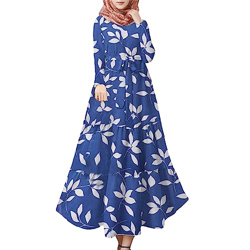 Damen Gebetskleidung Muslimische Kleid Gebetskleidung für Frauen Arabisch Robe Ramadan Muslimische Robe Gebet Abaya Kleid Islamischer Naher Osten Dubai Türkei Arabische Kaftan Kleid (W13-Blue, S) von Risaho