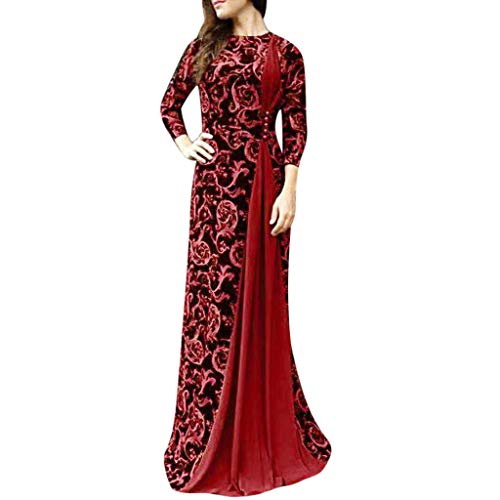 Damen Muslimisches Kleid Islamische Gebetskleidung Muslimkleid Robe Langarm Einfarbig Gebet Abaya Kleid Islamischer Naher Osten Dubai Türkei Arabische Muslim Kaftan Kleid Für Ramadan (H2-Red, XXXXL) von Risaho