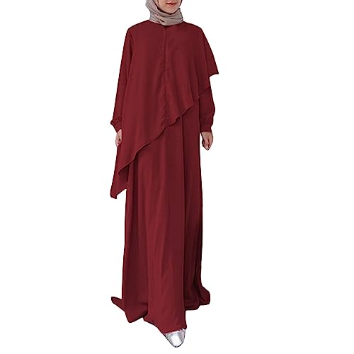 Damen Muslimisches Kleid Muslimische Robe mit Hijab Maxikleid Damen Langarm Muslimische Robe Gebet Abaya Kleid Islamischer Naher Osten Dubai Türkei Arabische Muslim Kaftan Kleid Für Ramadan von Risaho