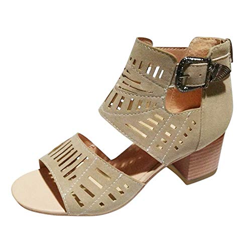 Damen Sandalen Plateau Keil Pantoletten Peep Toe Slipper Slip auf Modesandalen mit Pailletten Deko Bohemia Strand Schuhe Freizeit Sandalette Sommer von Risaho