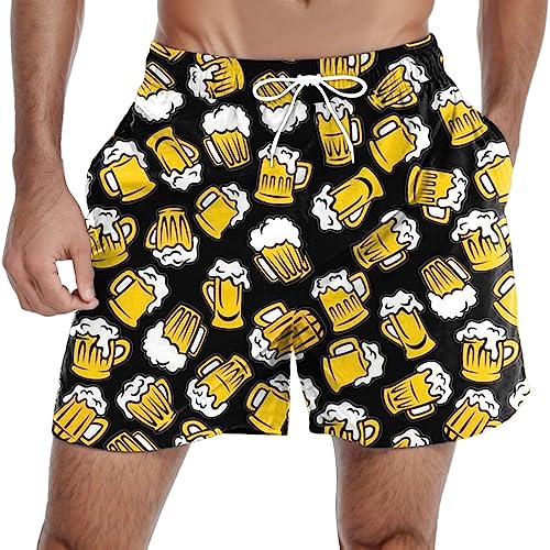 Risaho Herren Badehose Sommer Badeshorts Herren Short Oktoberfest Bier Hose Kurze Jogginghose Badeshorts Trachtenhose Herren Jogging Hosen Sommer Strandshorts Party 3D Druck von Risaho