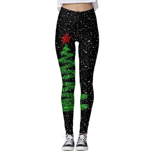 Risaho Leggings Weihnachten Damen Thermo Leggings Damen Hautfarben XXL Winter High Waist Frauen Sport Gym Leggings Damen Booty Scrunch XXL Yoga Leggings Baumwolle von Risaho