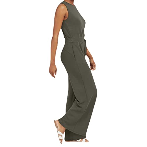 Risaho The Air Essentials Jumpsuit, 2023 New Jumpsuits for Women Casual Women's Sleeveless Jumpsuit with Pockets, High Waist Casual Crew Neck Fit Rompers von Risaho