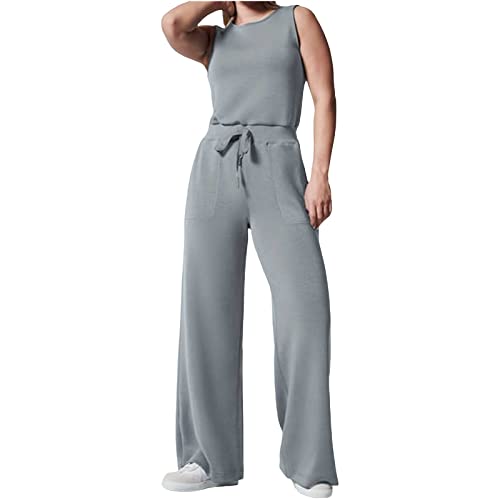 Risaho The Air Essentials Jumpsuit, 2023 New Jumpsuits for Women Casual Women's Sleeveless Jumpsuit with Pockets, High Waist Casual Crew Neck Fit Rompers von Risaho