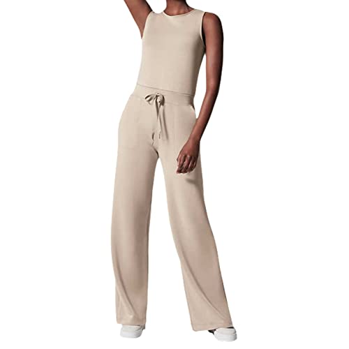 Risaho The Air Essentials Jumpsuit, 2023 New Jumpsuits for Women Casual Women's Sleeveless Jumpsuit with Pockets, High Waist Casual Crew Neck Fit Rompers von Risaho