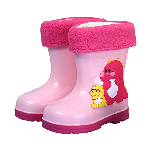 Risaho Wasserdichte Regenstiefel für, bequem, eingewickelt, Cartoon, abnehmbare Innenausstattung, Regenschuhe Schneeschuhe 36 Jungen (X5-Pink, 27 Toddler) von Risaho