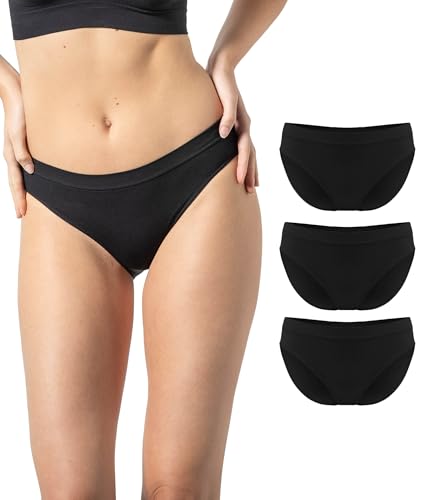 Risalti Damen Slips Nahtlos Microfaser 3er Pack – Unterhosen Damen Ohne Naht Und Etiketten, Seamless Unterwäsche, Atmungsaktiv, Bequeme Panties Für Alltag Und Sport - Made In Italy von Risalti