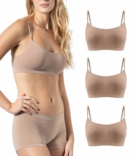 Risalti BH Damen Ohne Bügel Schmale Schultern 3 Stück - Bralette Damen aus Mikrofaser, BH Ohne Bügel weicher als Bustier Damen Baumwolle, Komfort Top-BH Nahtlose Verarbeitung - Made in Italy von Risalti