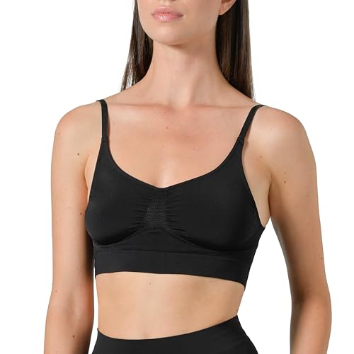 Risalti BH Damen Ohne Bügel Shaping Top Schmalen Trägern - BH Ohne Bügel, Bustier Damen, Bralette Damen, Shapewear Damen Aus Mikrofaser, BH Push Up, Push Up BH Nahtlose - Made In Italy von Risalti