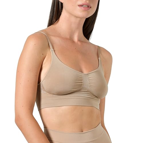 Risalti BH Damen Ohne Bügel Shaping Top Schmalen Trägern - BH Ohne Bügel, Bustier Damen, Bralette Damen, Shapewear Damen Aus Mikrofaser, BH Push Up, Push Up BH Nahtlose - Made In Italy von Risalti