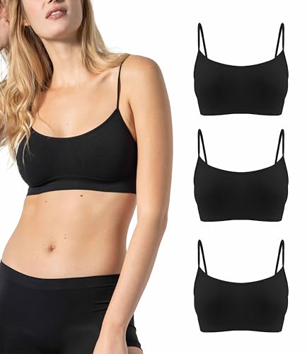 Risalti BH Damen Ohne Bügel Schmale Schultern 3 Stück - Bralette Damen aus Mikrofaser, BH Ohne Bügel weicher als Bustier Damen Baumwolle, Komfort Top-BH Nahtlose Verarbeitung - Made in Italy von Risalti