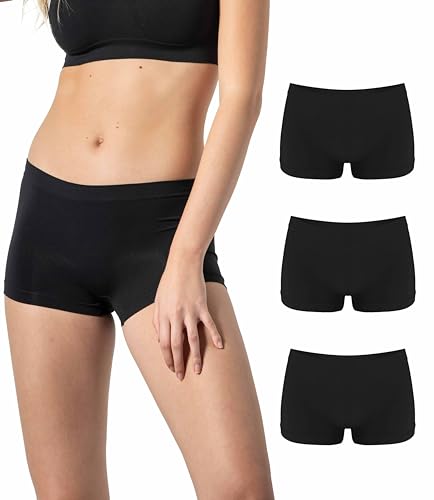 Risalti Boxershorts Damen Microfaser 3 Stück - Panties Damen Shorts Weicher als Baumwoll Unterwäsche Damen, Damen Unterhosen, Boxer Damen - Made in Italy von Risalti