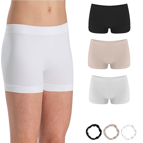 Risalti Boxershorts Mädchen Mikrofaser 3Stk - Unterhosen Mädchen Elastischer, Unterhosen Für Mädchen, Unterwäsche Für Mädchen, Mädchen Boxershorts Nahtlose, Armbänder Gratis - Made in Italy von Risalti