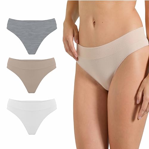 Risalti Brazilian Slip Damen Unterhosen Damen Bambus 3 STK - Tanga Damen, Unterwäsche Frauen Tanga, Damen Unterwäsche, Weicher als Unterhosen Damen Baumwolle, String Damen Seamless - Made in Italy von Risalti
