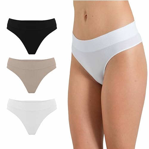 Risalti Brazilian Slip Damen Unterhosen Damen Bambus 3 STK - Tanga Damen, Unterwäsche Frauen Tanga, Damen Unterwäsche, Weicher als Unterhosen Damen Baumwolle, String Damen Seamless - Made in Italy von Risalti