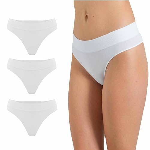 Risalti Brazilian Slip Damen Unterhosen Damen Bambus 3 STK - Tanga Damen, Unterwäsche Frauen Tanga, Damen Unterwäsche, Weicher als Unterhosen Damen Baumwolle, String Damen Seamless - Made in Italy von Risalti