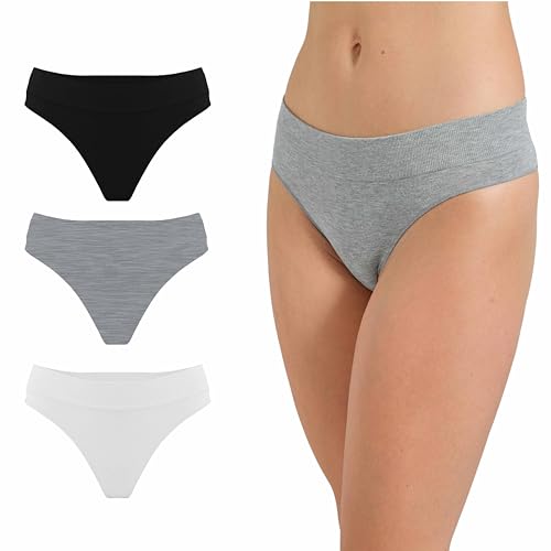 Risalti Brazilian Slip Damen Unterhosen Damen Bambus 3 STK - Tanga Damen, Unterwäsche Frauen Tanga, Damen Unterwäsche, Weicher als Unterhosen Damen Baumwolle, String Damen Seamless - Made in Italy von Risalti