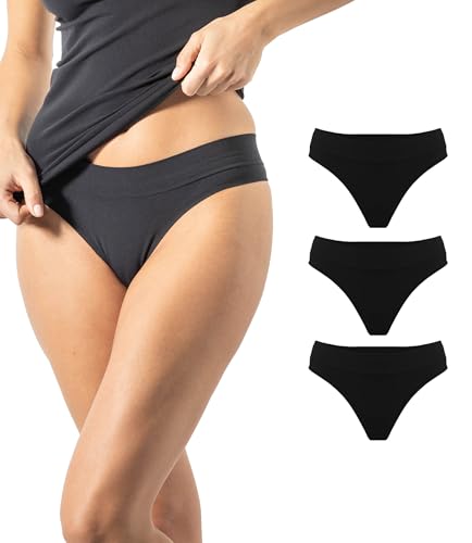 Risalti Brazilian Slip Unterwäsche Frauen Microfaser 3 Stück - String Tanga Set, Damen Unterhosen, Nahtlose Slips, Weicher als Tanga Baumwolle - Made in Italy von Risalti