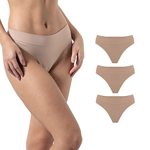 Risalti Brazilian Slip Unterwäsche Frauen Microfaser 3 Stück - String Tanga Set, Damen Unterhosen, Nahtlose Slips, Weicher als Tanga Baumwolle - Made in Italy von Risalti