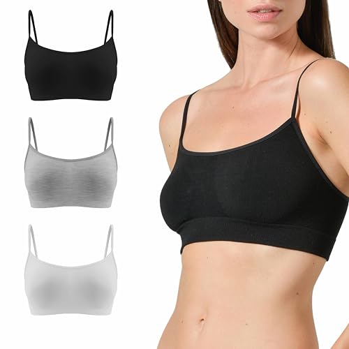 Risalti BH Damen Ohne Bügel Bambus Schmaler Schulter 3 STK - Damen BH Leichter Stütz, Weicher Als Bustier Damen Baumwolle, BH Ohne Bügel, Bralette Damen, Seamless BH - Made In Italy von Risalti