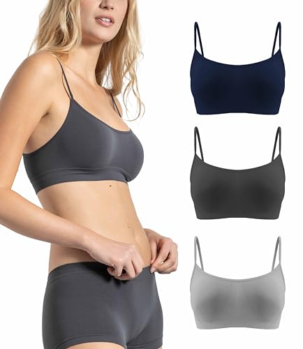 Risalti BH Damen Ohne Bügel Schmale Schultern 3 Stück - Bralette Damen aus Mikrofaser, BH Ohne Bügel weicher als Bustier Damen Baumwolle, Komfort Top-BH Nahtlose Verarbeitung - Made in Italy von Risalti