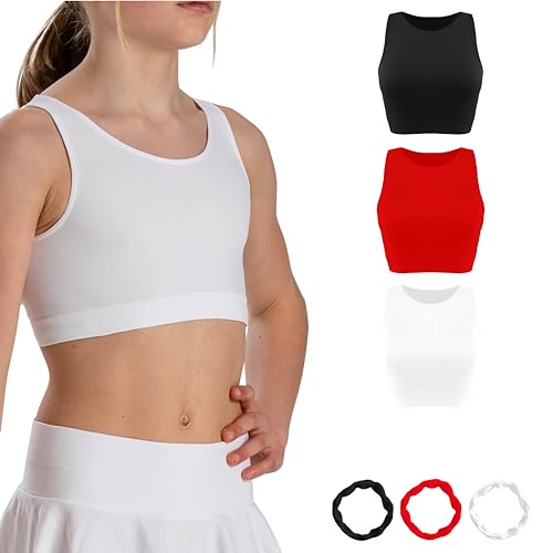 Risalti Bustier Mädchen Amerikanisches Mikrofaser 3 STK - Top Mädchen Bustier, Crop Top Mädchen, Sport Top Mädchen, BH Mädchen, Tops Für Mädchen, Tank Tops, Armbänder Gratis - Made In Italy von Risalti